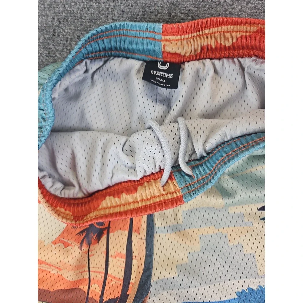 Overtime Palm Paradise Basketball Short Mens Small Mesh Athletic Streetwear 1705